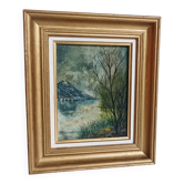 Tableau huile sur toile paysage signé