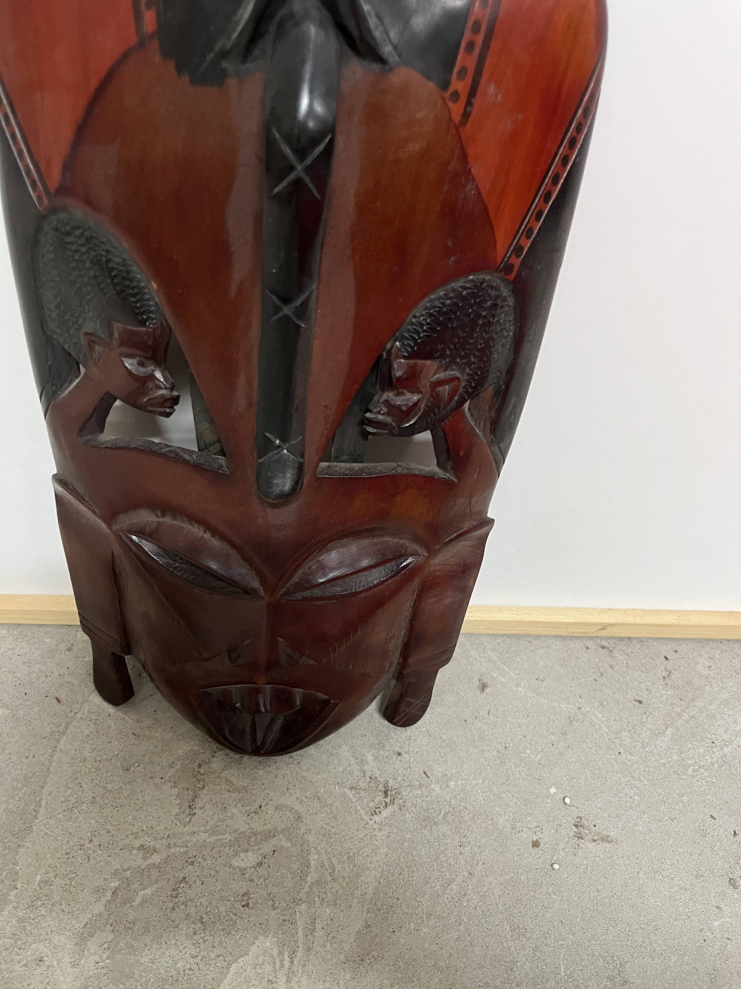 African carved wooden mask from the 1960s