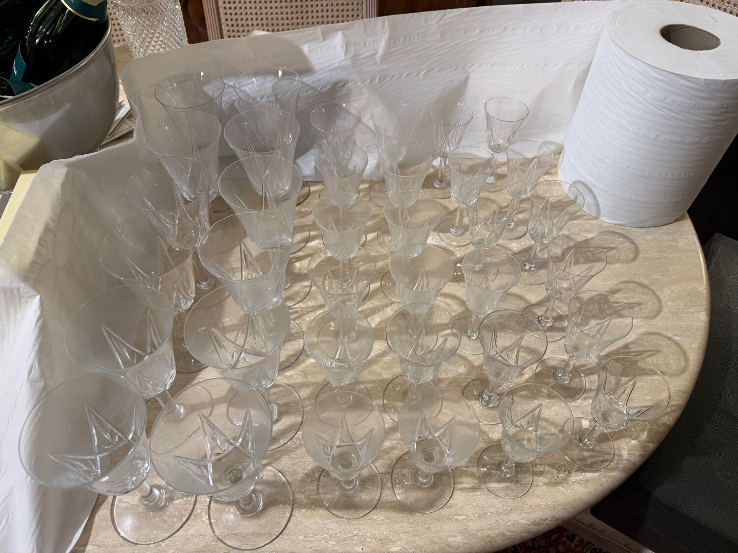 Série de 36 verres en cristal