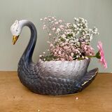 Vintage ceramic swan pot cover