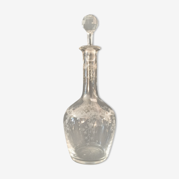 Engraved patterned glass carafe, late 19th century