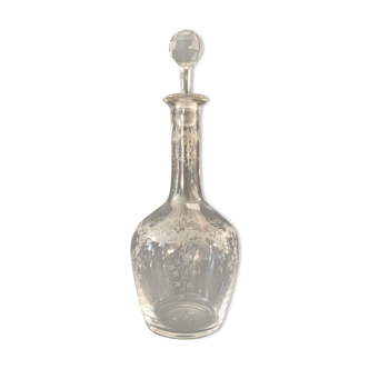 Engraved patterned glass carafe, late 19th century