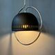 Suspension Space Age Dijkstra with a chrome structure and black metal lampshade.