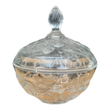 Vintage glass candy box drawing flowers