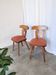 Set of 2 Vintage Tyrolean Wooden Dining Chairs, Austrian Farmhouse Alpine