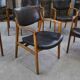 Set of 6 Scandinavian armchairs in leather and rosewood by Gondo Gravesen for Atelier Bondo Gravesen Snedkerier 1960s.