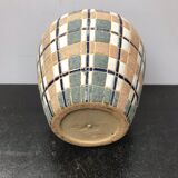 Ceramic vase white geometric decoration vintage