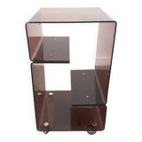 Smoked Plexiglas bedside table / end table
