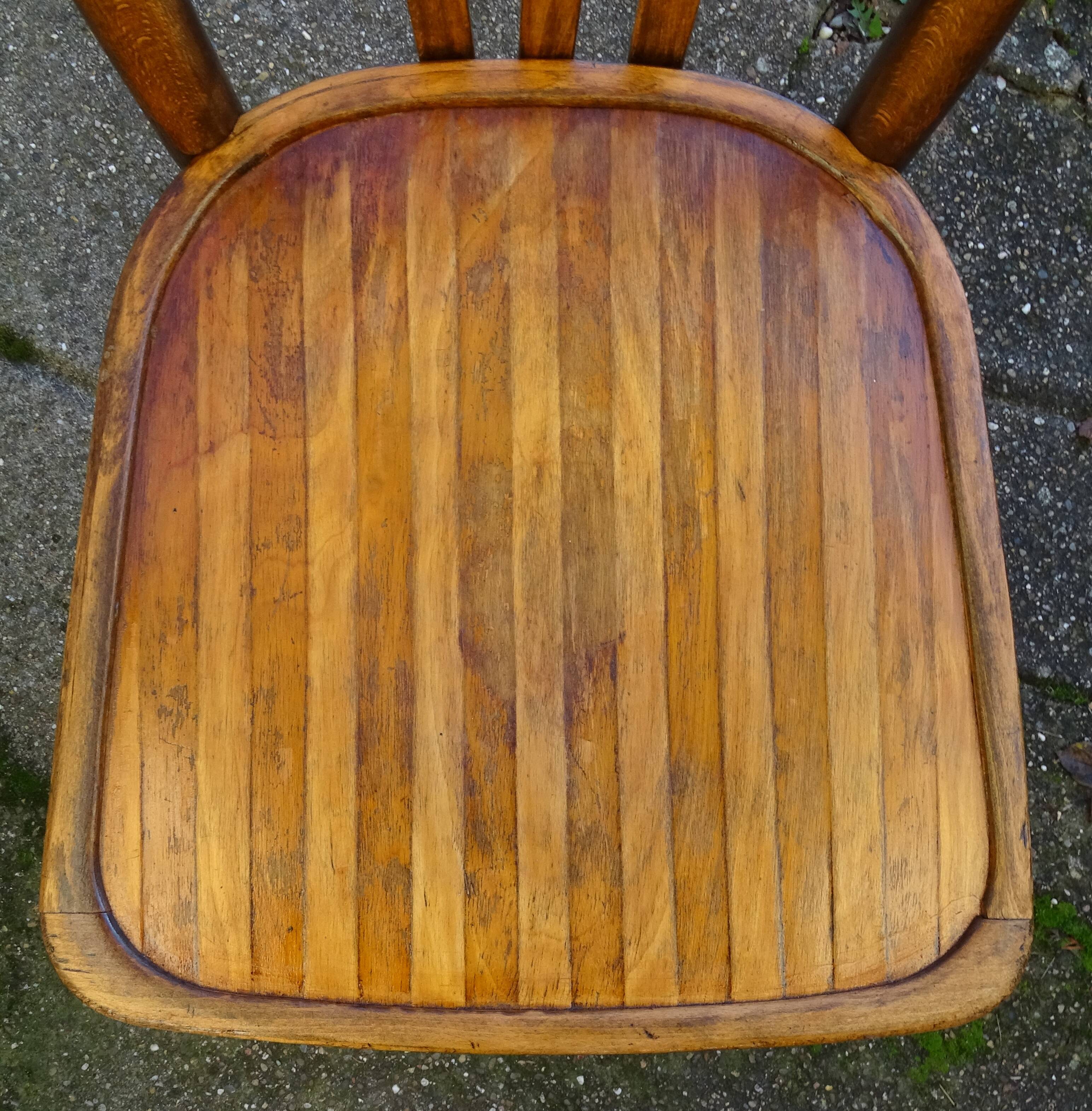 2 Baumann chairs No. 188, circa 1930, wooden seat - not Thonet -