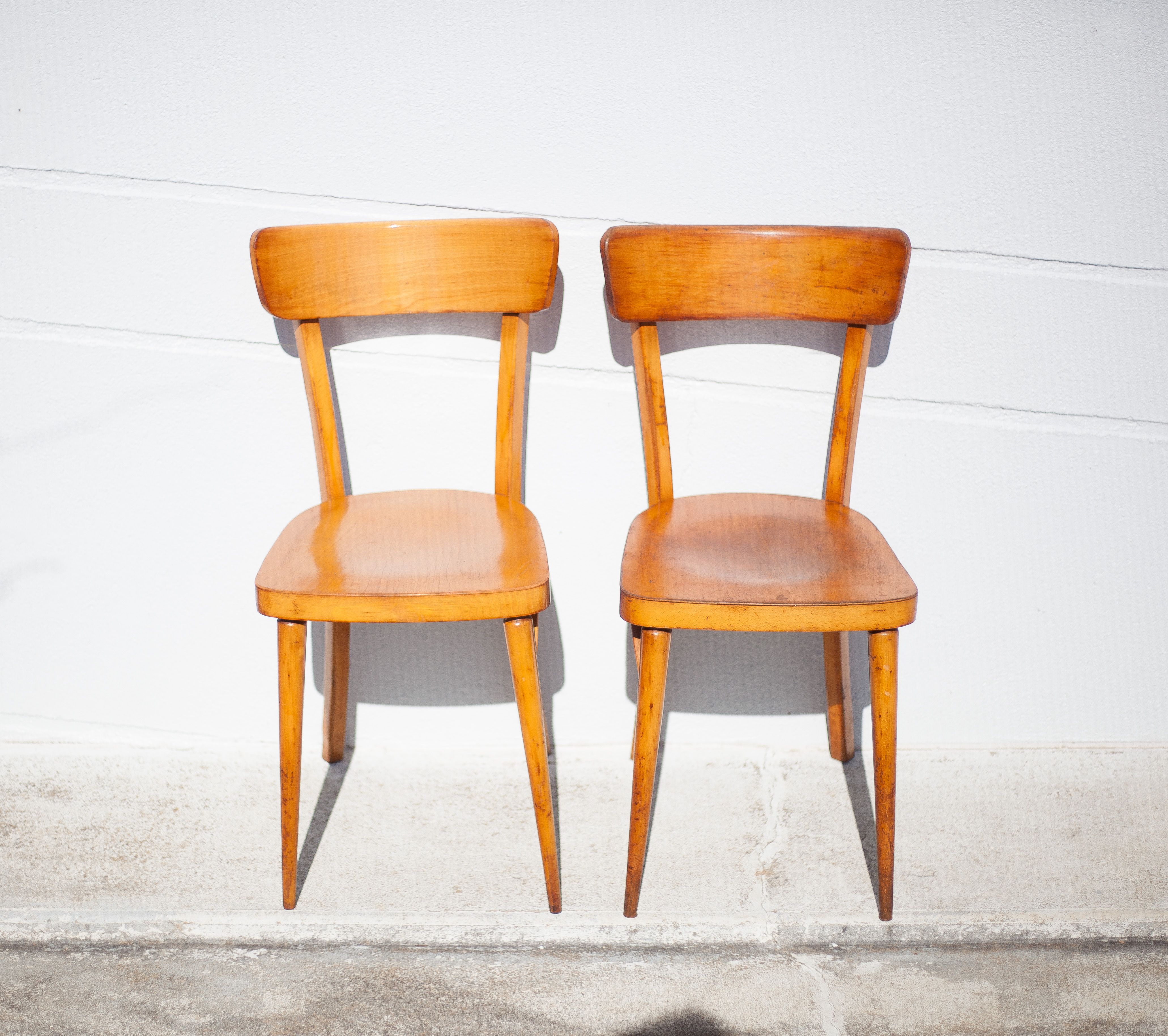 Pair of vintage wooden chairs