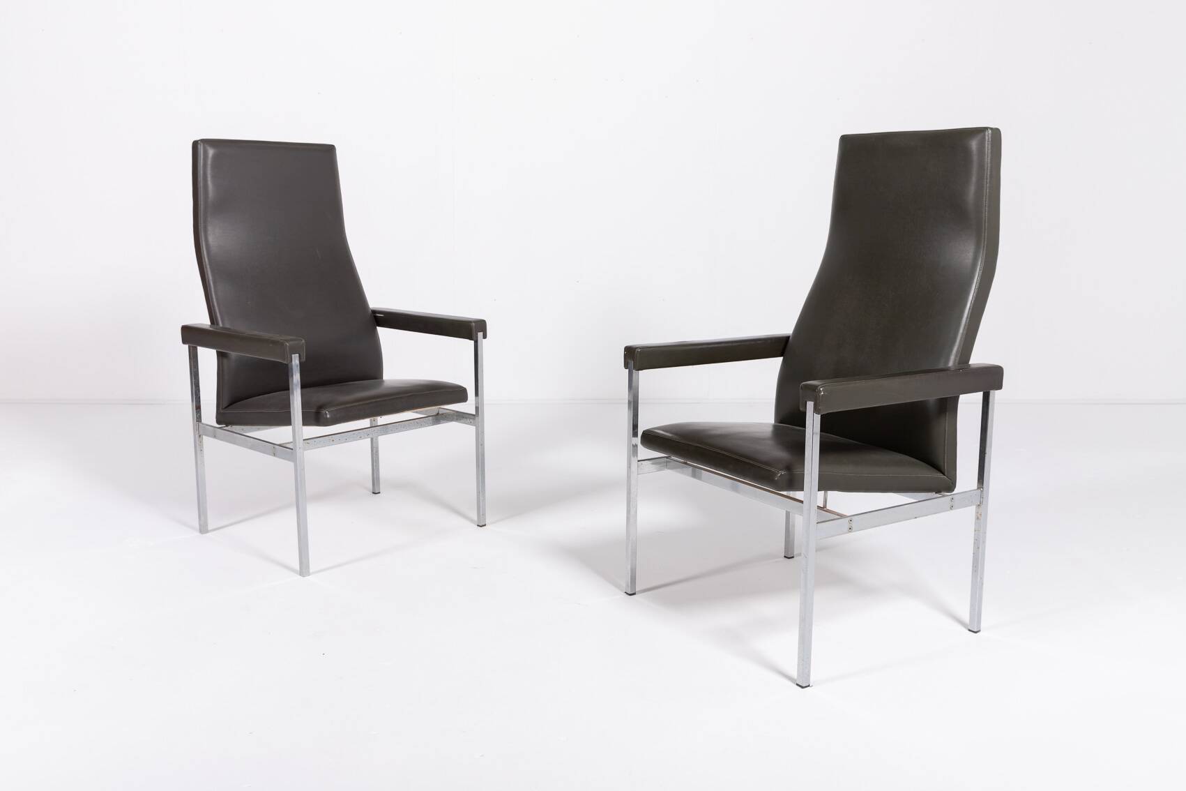 Paire de fauteuils à dossier haut de Fritz Hansen, Danemark des années 1980