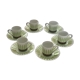 Vintage coffee porcelain service, Haviland Limoges, stylized grass décor