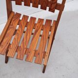 Pair of dejou chairs in solid pine, france 1950