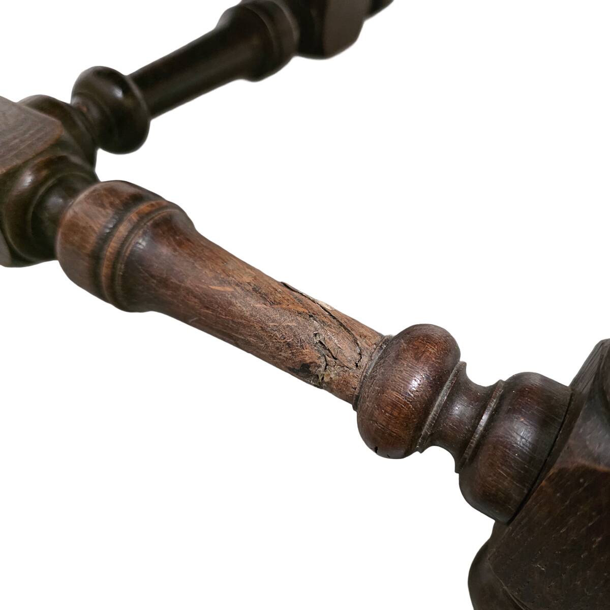 Antique French oak Side Table With Embroidered Top, late 1800s