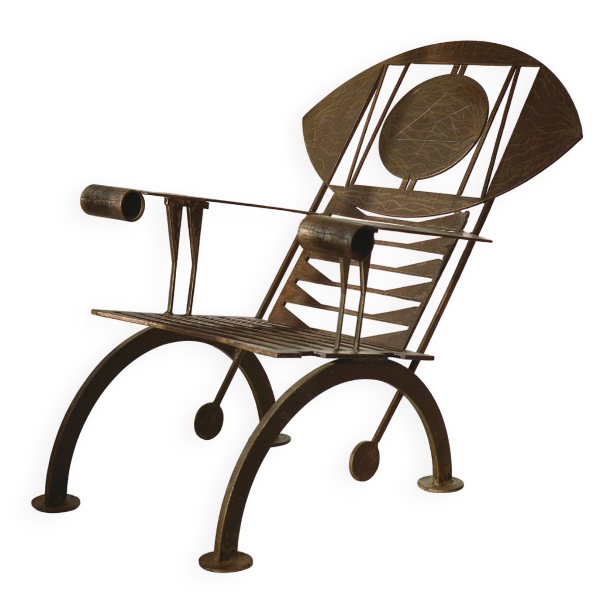 Sculptural steel armchair / Work by a Nigerian artist, circa 1960/70