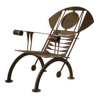 Fauteuil Sculptural en acier / Travail d'artiste Nigerian Circa 1960/70