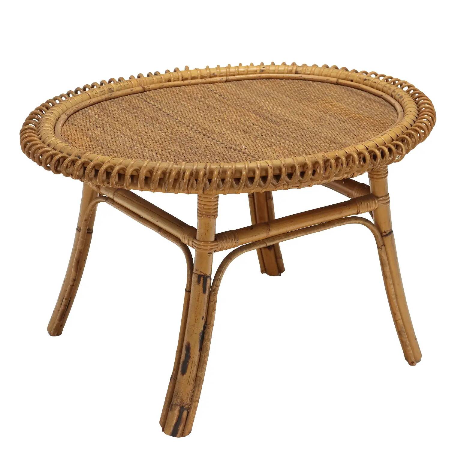 Vintage bamboo coffee table, Italy, 1950s-1960s.