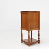 Art Deco nightstand in oak with Carrara marble top, France 1930s