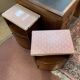 Pair of English oak bedside tables from the 1950s.
