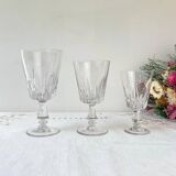 6 vintage white wine glasses