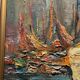 Antique painting, seascape signed Louis Dufour, dated 1943
