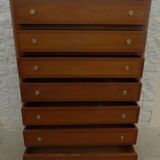 Weekly chest of drawers with secret shelf and its 7 drawers, made in the old-fashioned way from solid wood with knob