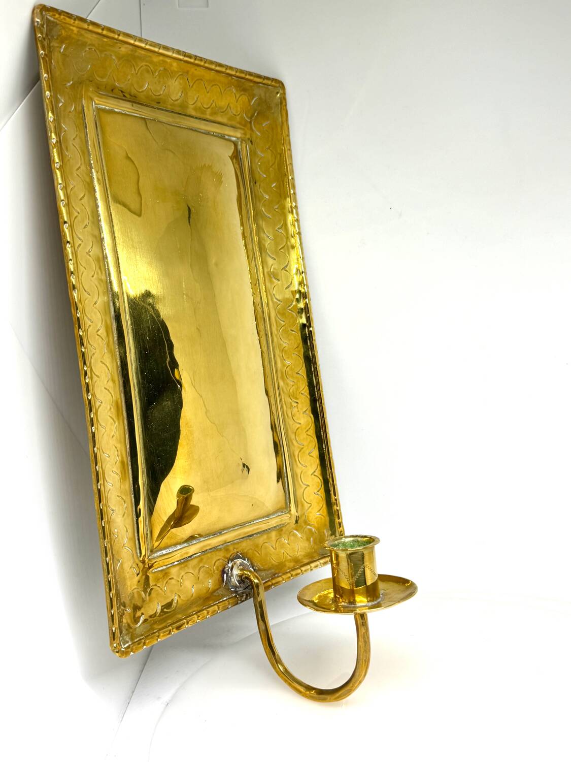Large ScandiSca Vintage Brass Wall Candle holder  Sconce  height 34 cm