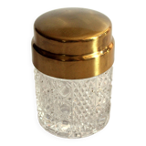 Boîte à cigarettes élégante des années 1960 en verre de cristal avec un couvercle en laiton, vintage
