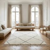 Large Beni Ouarain rug with diamonds 200x300 cm