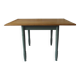 Table, bureau vintage piètement vert fumé finition, plateau chêne.