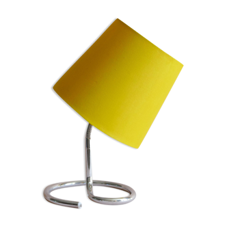 Lampe de bureau jaune vintage années 80 avec bras articulé