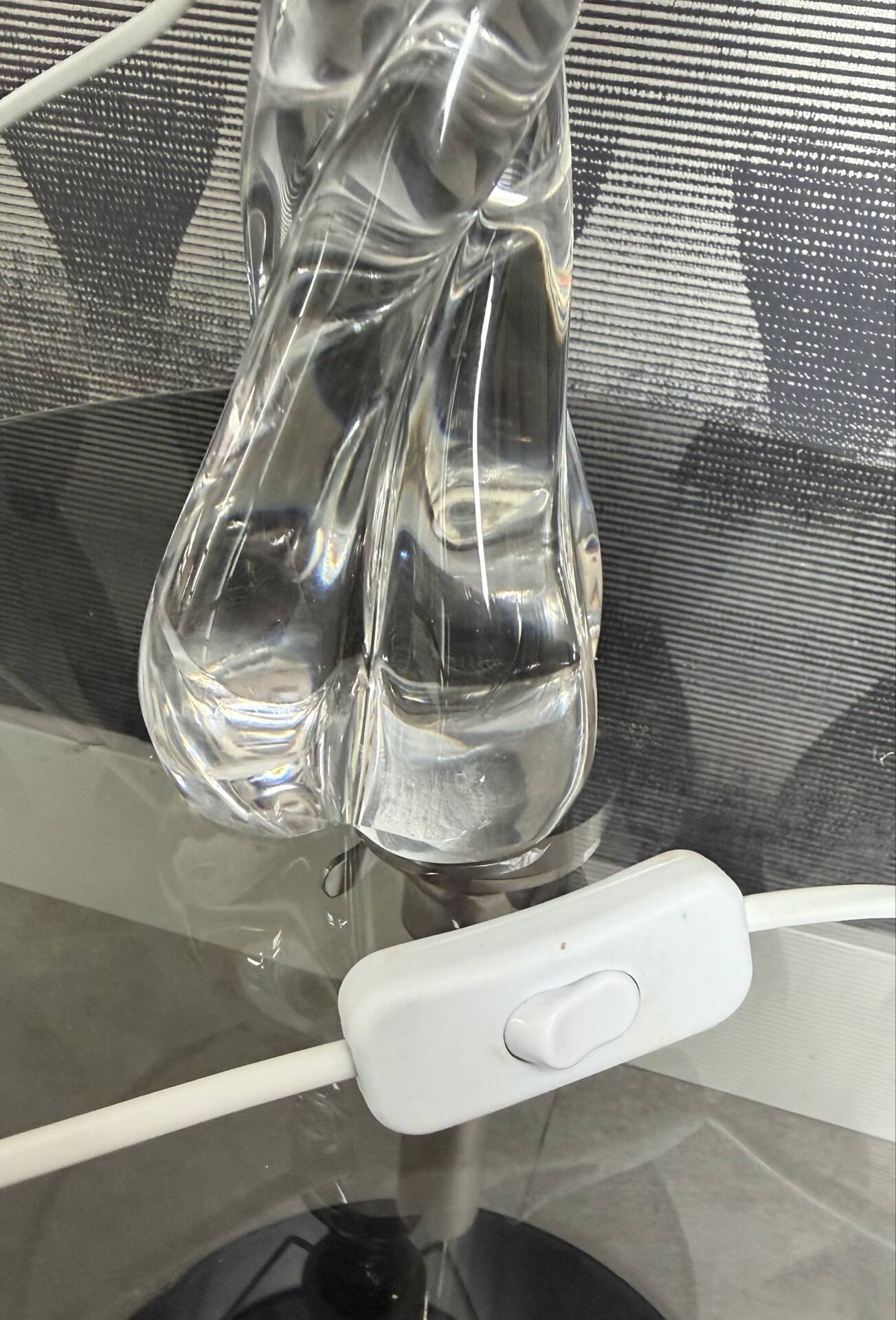 Vintage twisted crystal lamp base signed BACCARAT – 20th century
