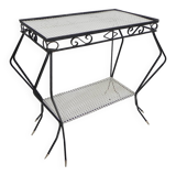 Vintage sculptural steel, (Mategot style) side table, 1950s