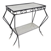 Vintage sculptural side table in steel (Mategot style), 1950s