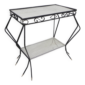 Table d'appoint vintage sculpturale en acier (style Mategot), années 1950