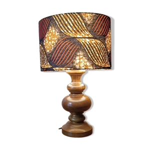 Lampe à poser bois massif - ethnique