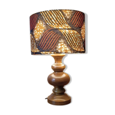 solid oak table lamp, chic ethnic wax lampshade