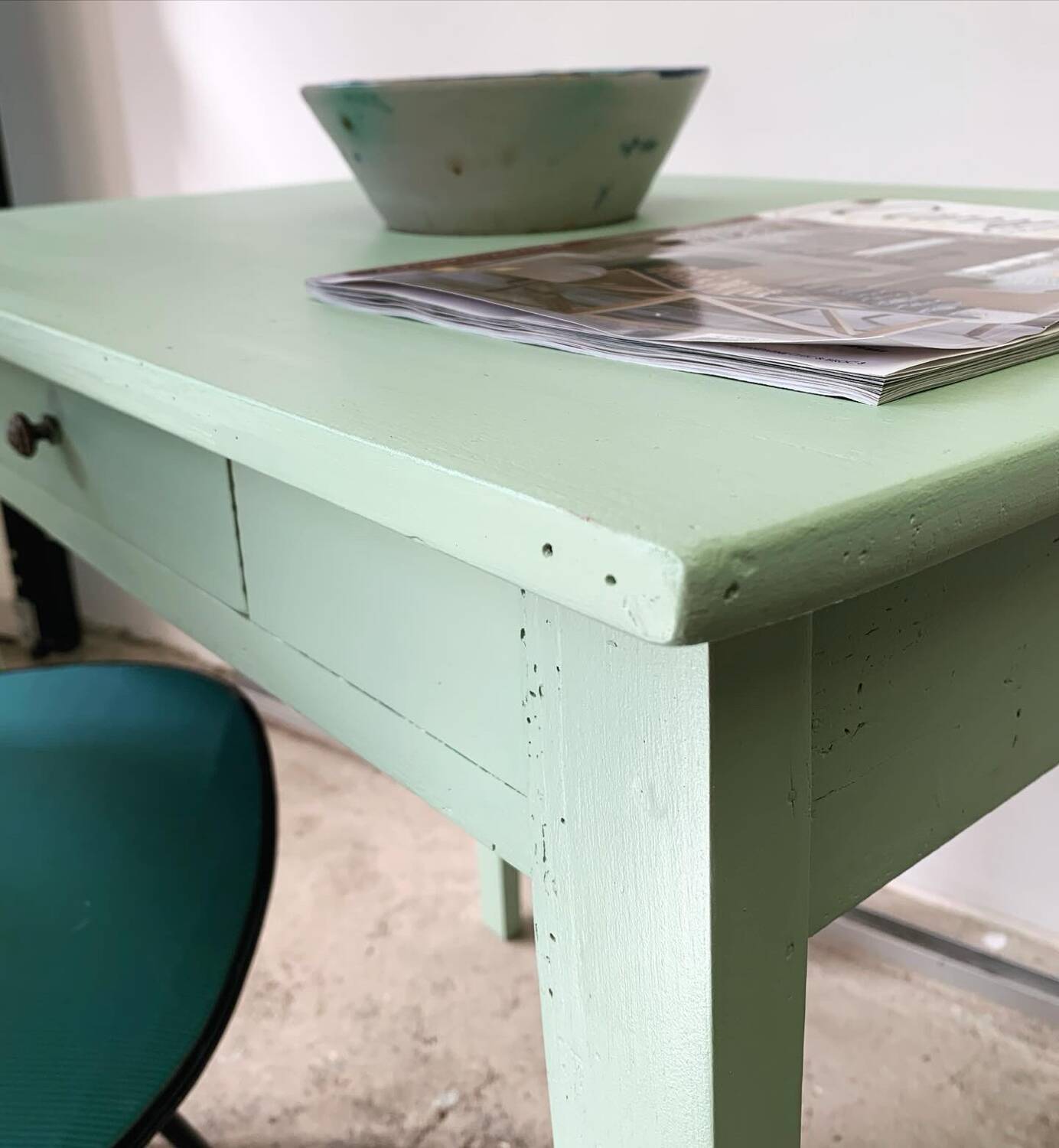 Old small renovated farm table