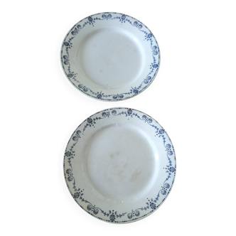 2 assiettes anciennes Gien modèle Étrusque