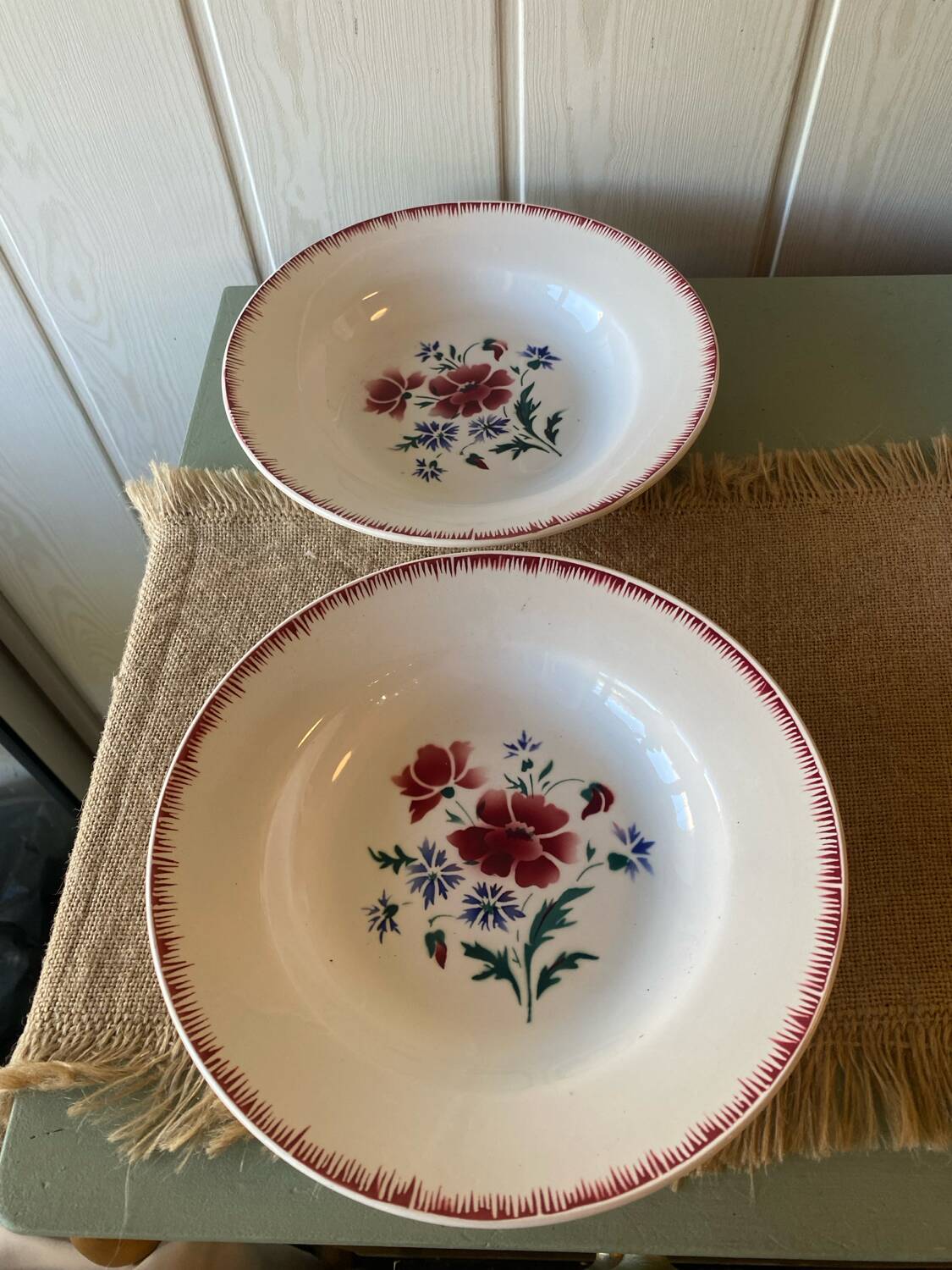 Antique Sarreguemines Prairial plates from the 1930s