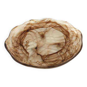 Sepia Cloud Glass Bowl or Centerpiece mod. Rotterdam by Walther & Sohne, Germany
