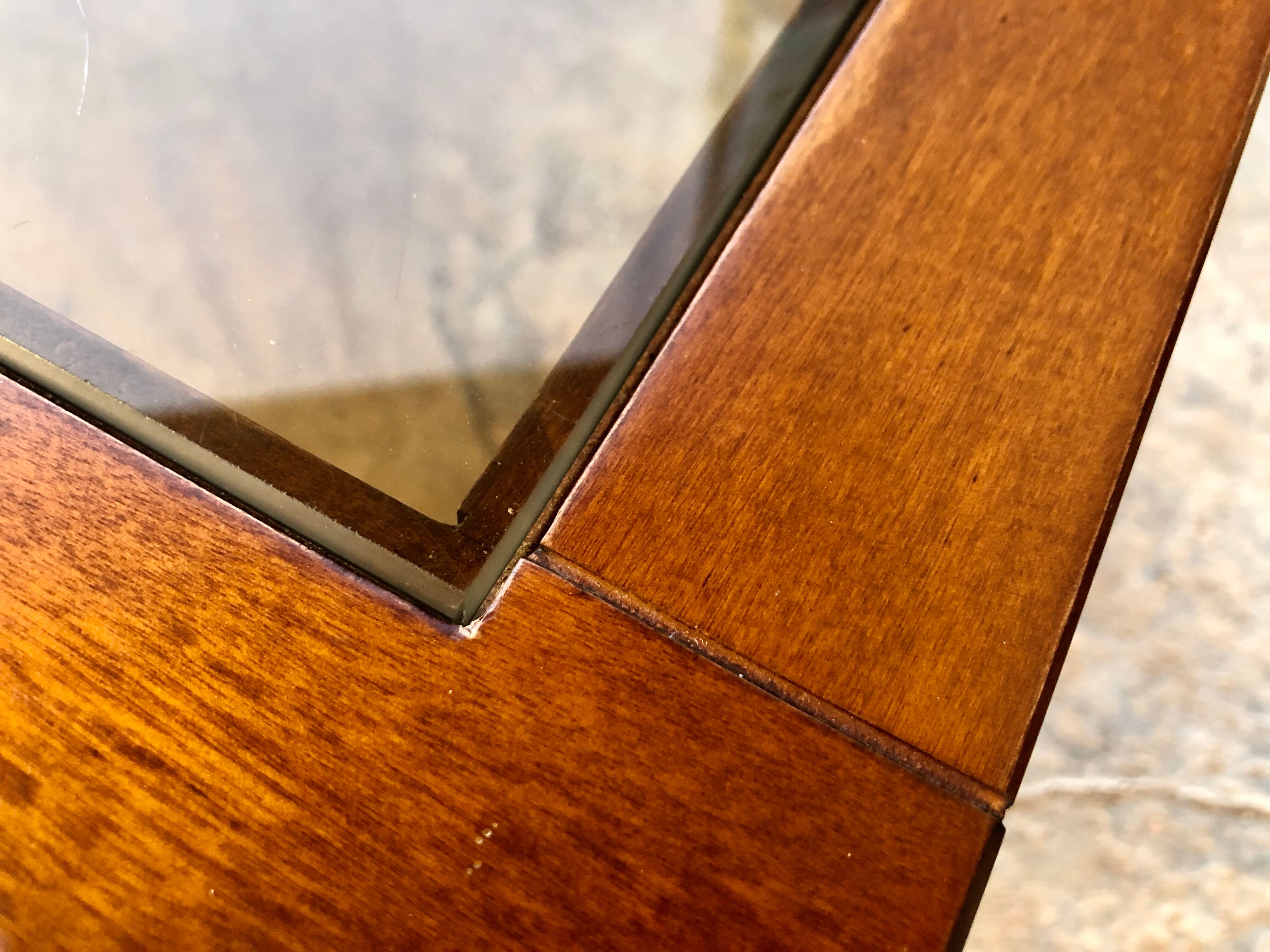 Table basse chrome bois et verre