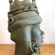 Large crowned ceramic head by Stefania Boemi – Sicily, 44 cm