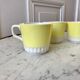 Set of 4 yellow cups Digoin Sarreguemines 50s