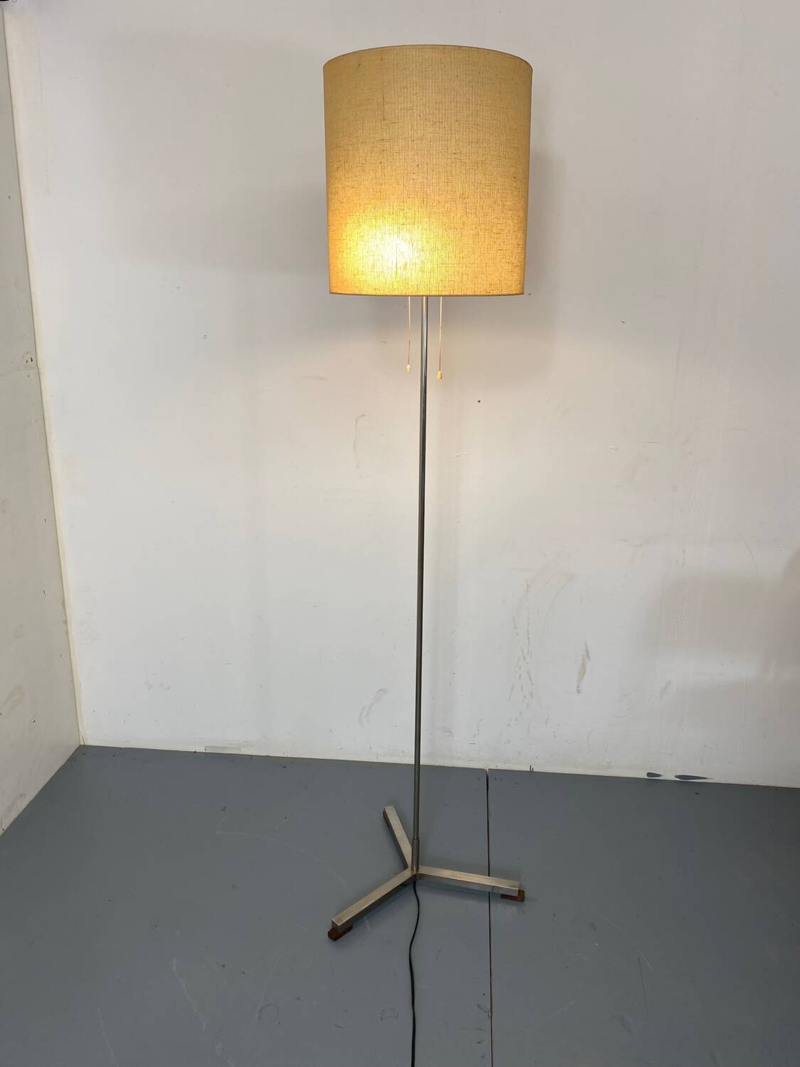 Mid-Century Modernist Steel and Fabric Floor Lamp by Hagoort, 1950s