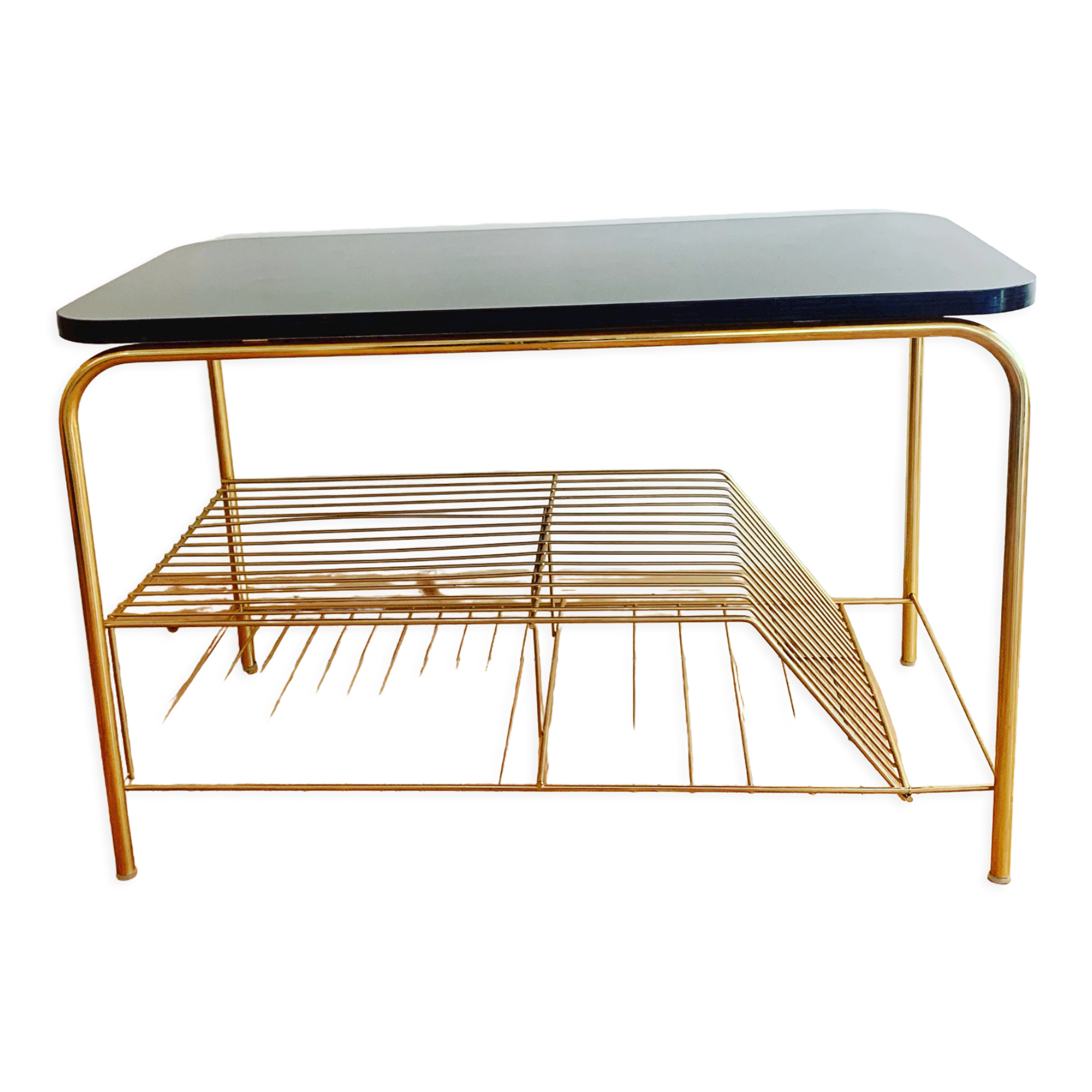Meuble platine vintage et porte vinyles