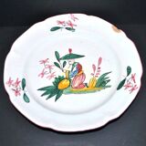 Antique polychrome earthenware plate Chinoiserie 18th century ? St Clément Les Islettes