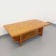 Vintage solid oak coffee table from the 70s 80s Perriand Regain Chapo style
