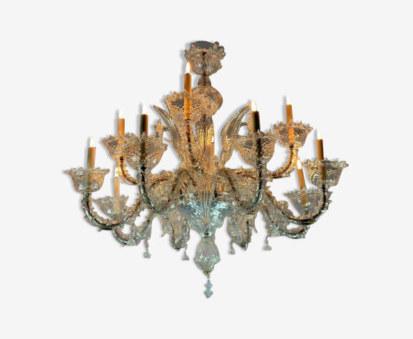 Lustre vénitien rezzonico en verre de Murano 12 bras de lumière