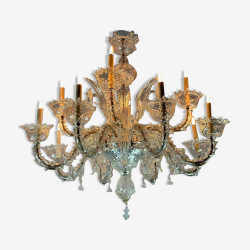 Venetian chandelier Rezzonico in Murano glass 12 arms of light